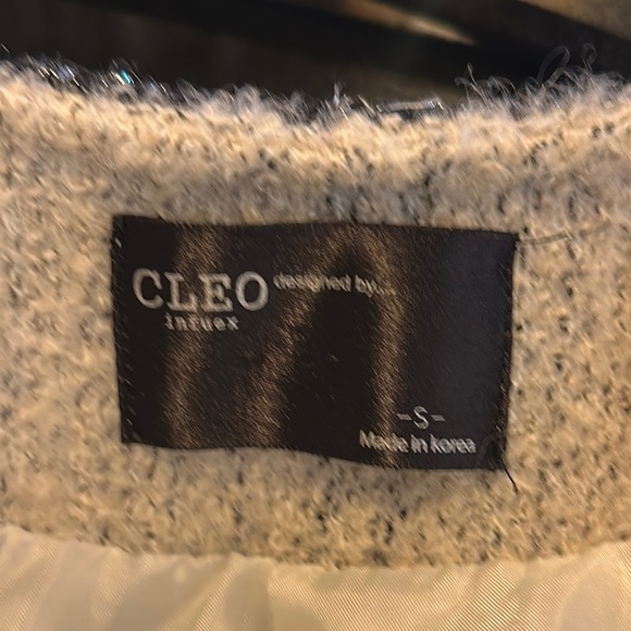 CLEO Designed by Infuex Elegant Cream Tweed Jacket with Black Trim - Picture 10 of 11